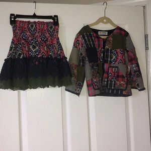 Little girls top skirt set
